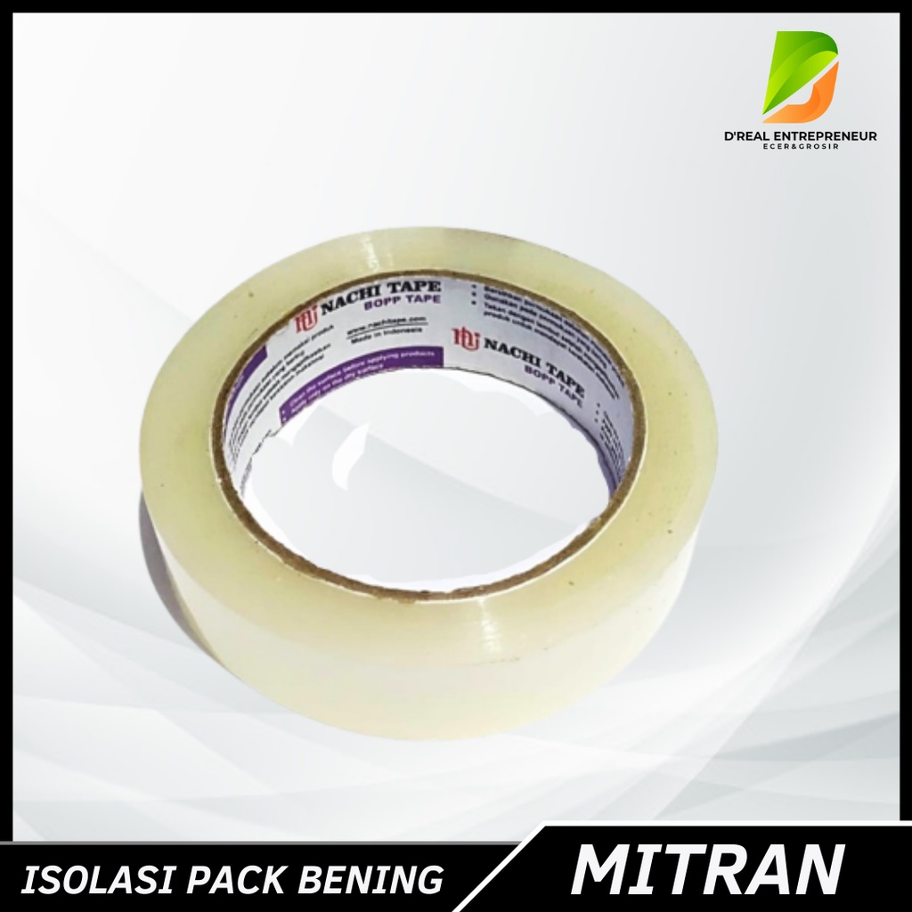 ORIGINAL ISOLASI MITRAN PACK BENING KUALITAS TEBAL KUAT LEBAR 24mm x 72 YARD FULL / 65 METER