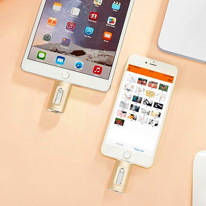 I-Flash Drive 3 in 1 i-Flash Drive 32GB ~ 512GB Bahan Metal untuk Android / iOS / PC