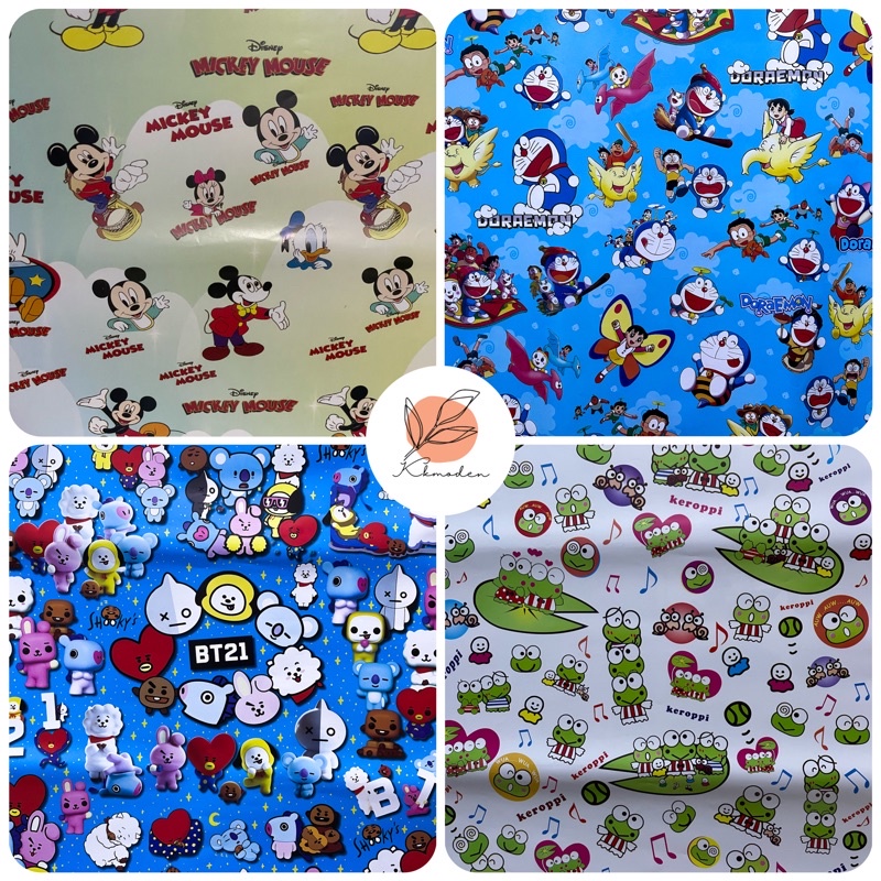 

KERTAS KADO GLOSSY MOTIF DORAEMON-CROPY-RILAKUMA-BTS-LOVE-PARIS