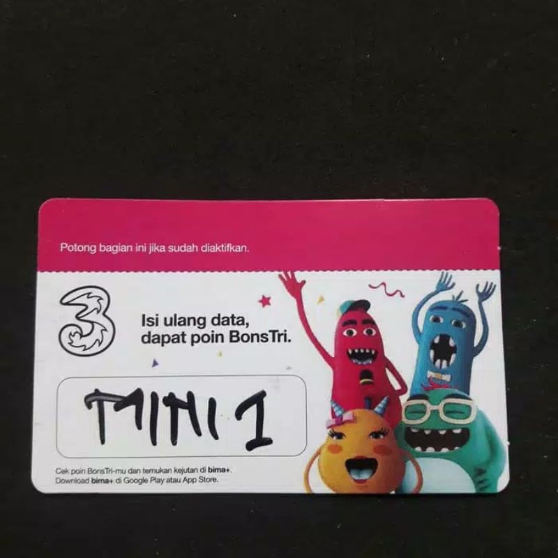 Voucher Kuota Data 3 / Three / Tri MINI 1 Lokal ( Surabaya )
