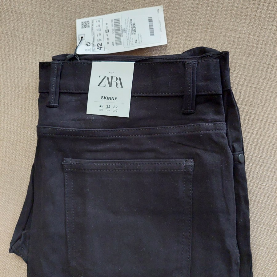 ZARA MAN Skinny Fit Jeans Celana Panjang Pria Hitam Black - ORIGINAL