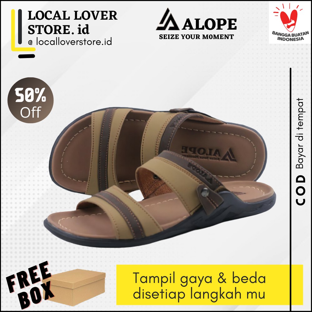 Sendal laki laki cowok pria dewasa kekinian terbaru 2021 Alope H06