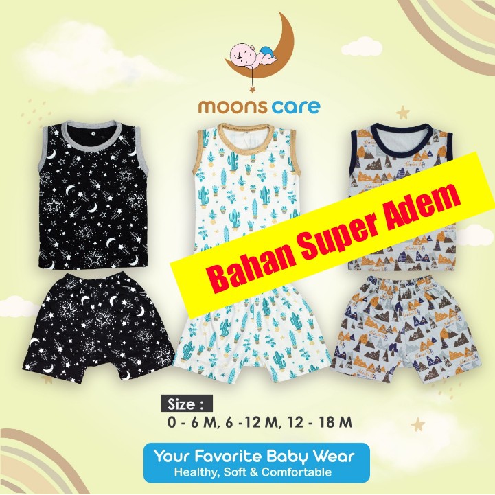 SML Moons stelan oblong kutung , Baju bayi Newbron Bahan premium