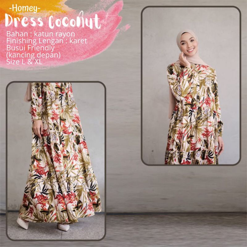 BeautyOne - Homey Dress Coconut Gamis Dewasa Jumbo Terlaris - Bahan Katun Rayon Premium | Bisa Cod