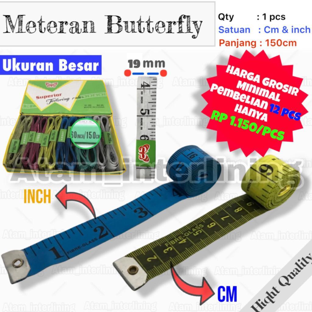 Meteran BESAR Kain bahan Baju Badan 150cm / 60 inch Butterfly | Meteran Pola | Meteran Jahit | Alat 