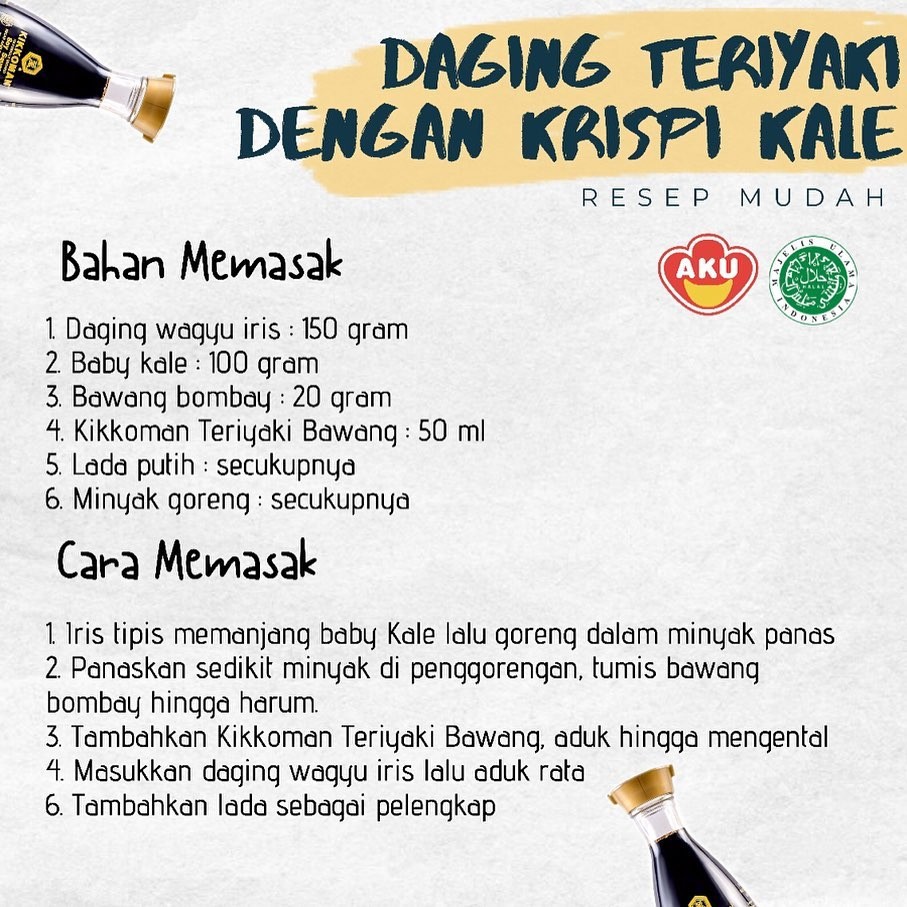 Kikkoman Garlic Teriyaki Sauce HALAL 5L – Saus Teriyaki Bawang