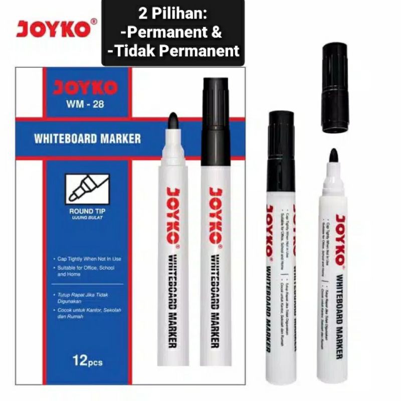

Spidol Papan Tulis Whiteboard Joyko White Board Marker WM-28 ~ Permanent PM-17