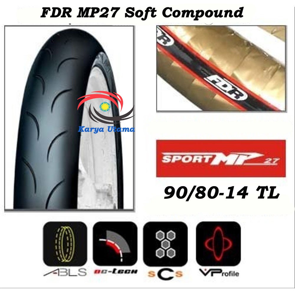 Ban Luar Federal FDR MP 27 90/80-14 300-14 90/80 300 Ring 14 Tubeless Sport MP27