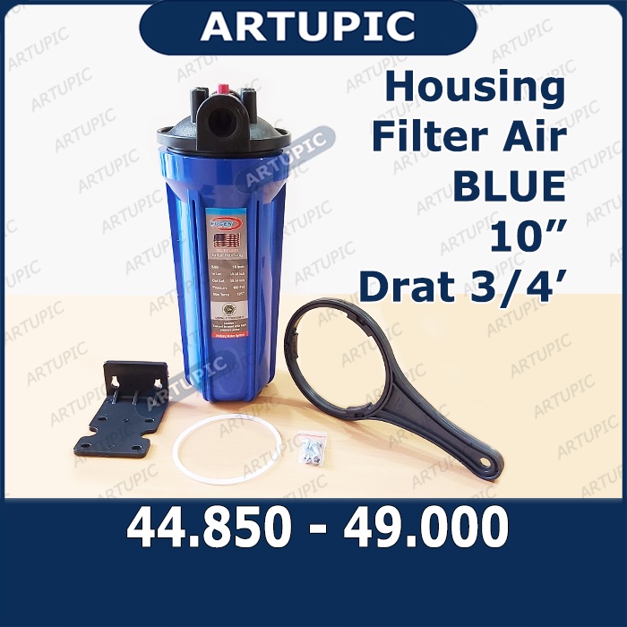 Housing Filter Air 10&quot; BIRU Drat 3/4&quot; Eugen Saringan Air Tanpa Sedimen Filter Air Hosing Houshing Filter Air Sedimen Blue Biru