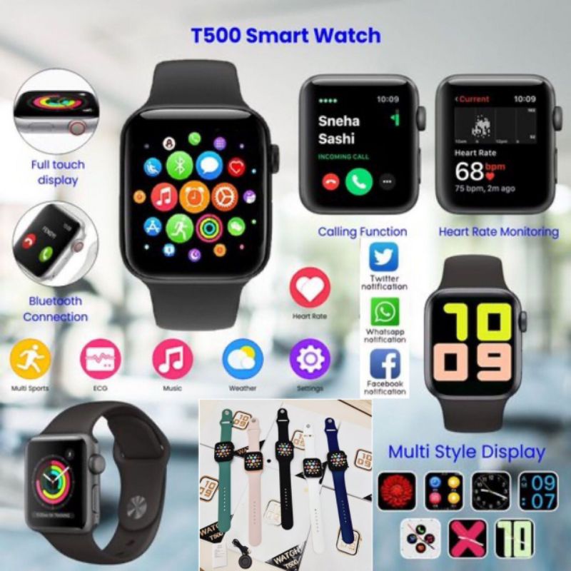 Jam Tangan Smartwatch Pria dan Wanita Smart Watch Sport T500