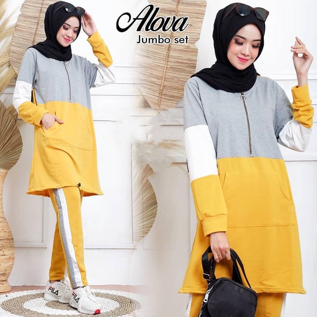 Alova Set Jumbo / Setelan Olahraga Jumbo / Setelan Olahraga Wanita / Setelan Olahraga Terbaru