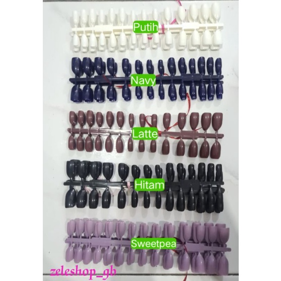 KUKU PALSU WARNA BENTUK SILLETO GLOSSY ISI 28Pcs