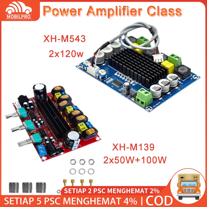 M139 M543 M542 Power Amplifier Kit Amplifier Class D TPA3116D2 2x50W+100W 2x120W Stereo Subwoofer XH-M139 XH-M543