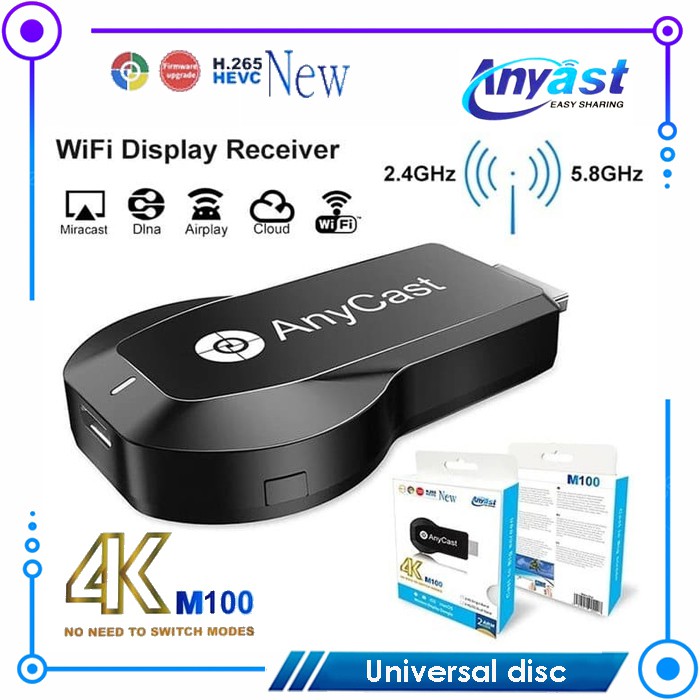 Anycast M100 4K HD Wifi Display TV Dongle Wireless HDMI Dongle Anycast