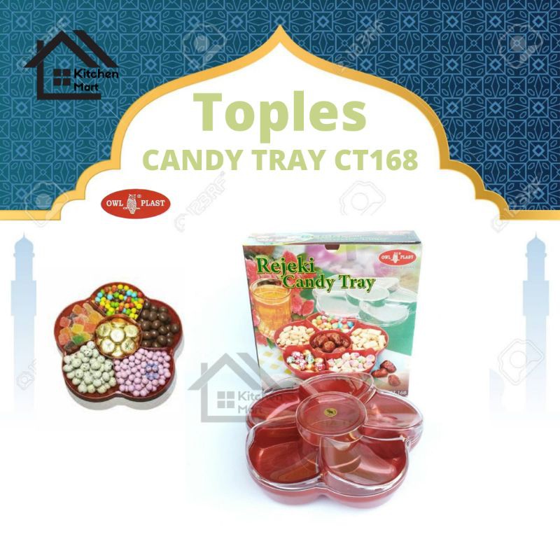 Toples Bunga 6 Sekat Toples Plastik Candy Tray Rejeki Toples Kue 6 Sekat Lebaran