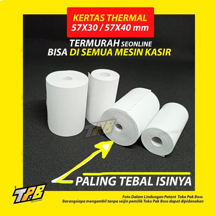 

Pakethemat Kertas Thermal Printer Portable Paper Roll Struk Kasir Termal Coreless - 57X30Mm