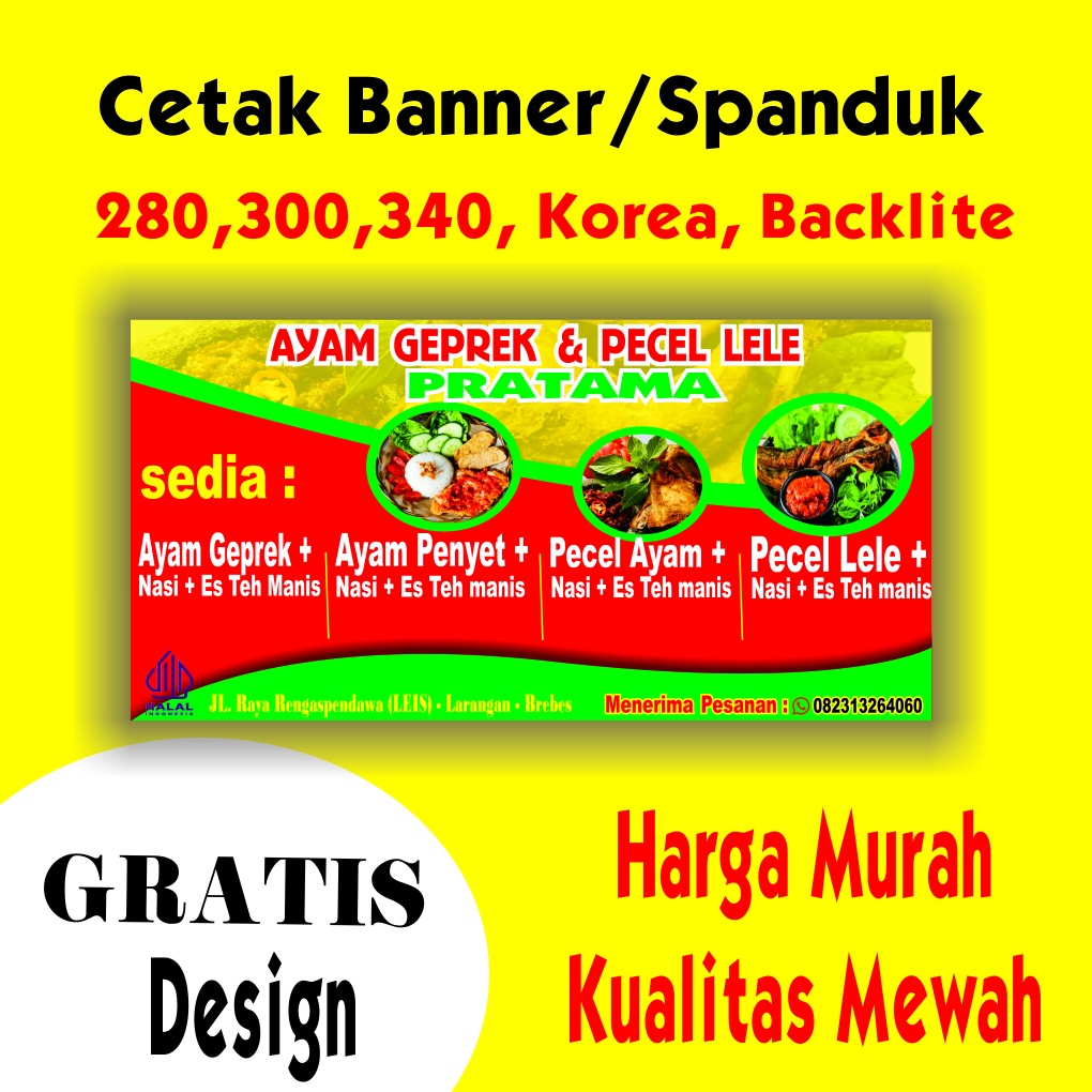 Spanduk cetak bener benner banner baliho wisuda ulang tahun pulsa Custom gratis design