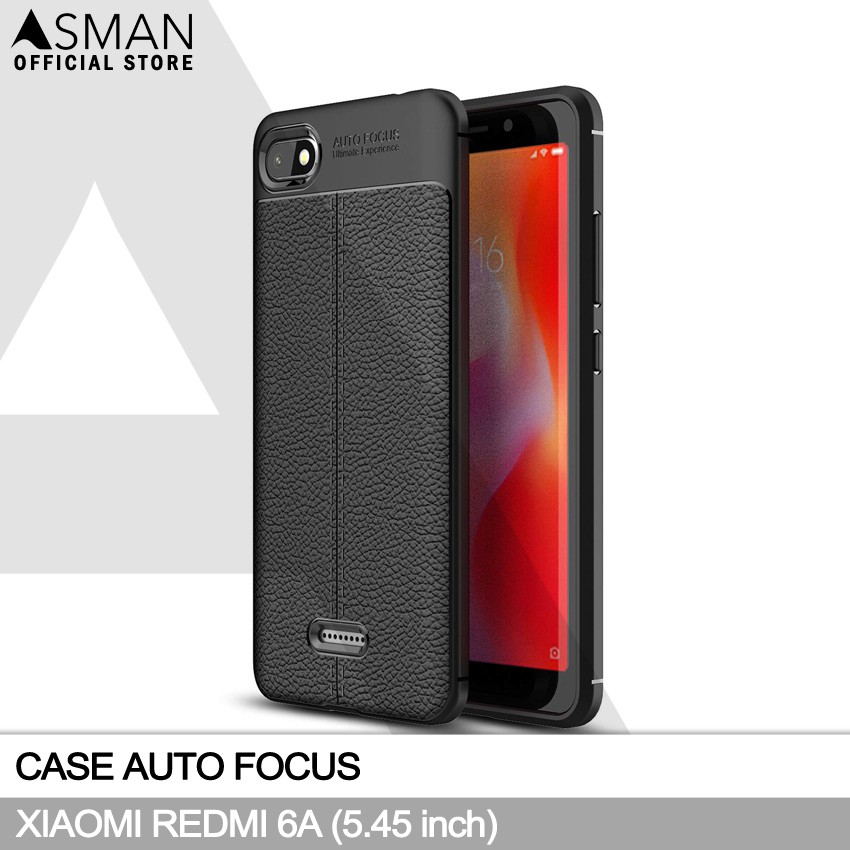 Auto Focus Xiaomi Redmi 6A (5.45&quot;) | Soft Case Leather Premium - Hitam