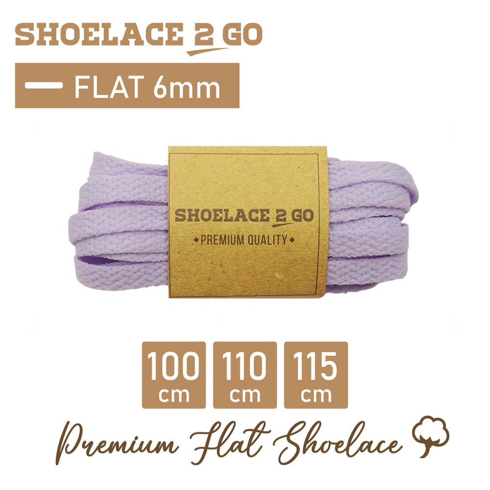 SHOELACE 2 GO PREMIUM TALI SEPATU GEPENG PIPIH FLAT L1 - PURPLE 100CM 110CM 115CM