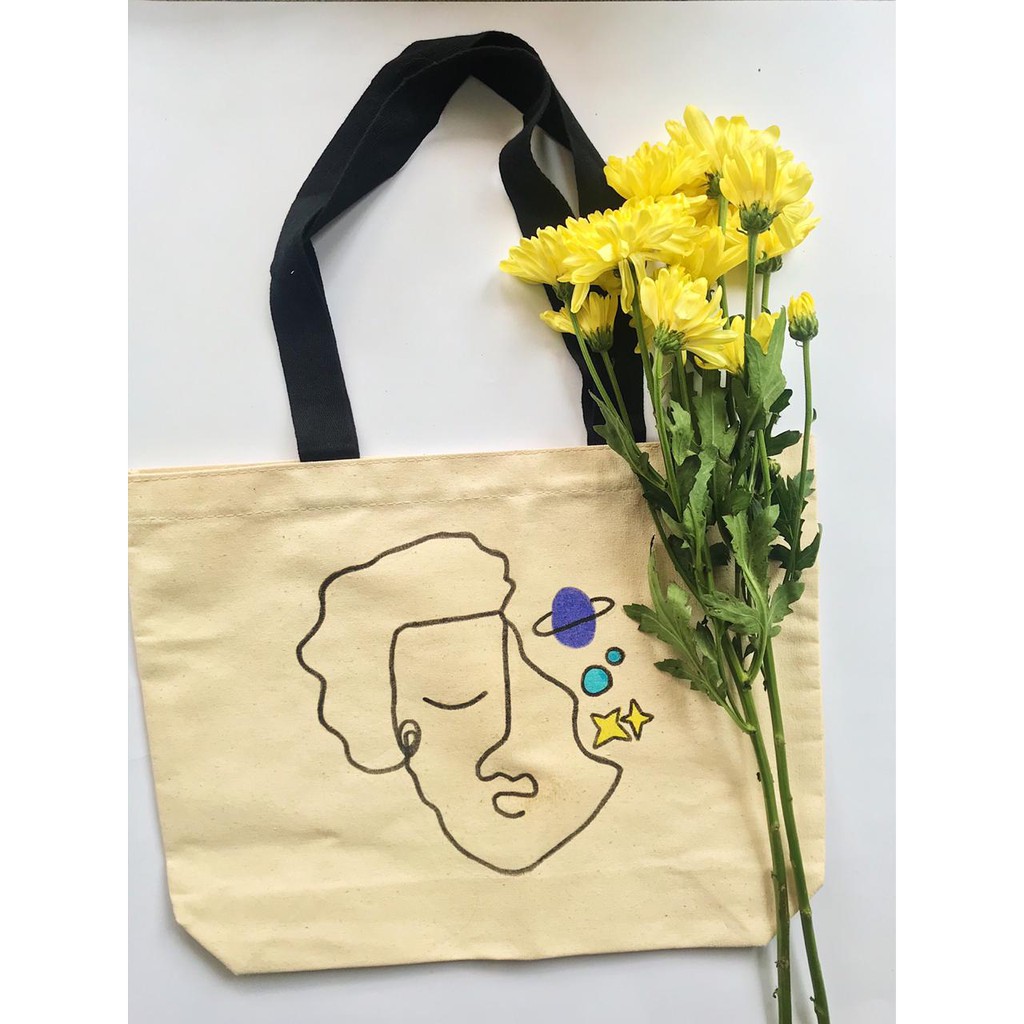 Jual Totebag Canvas Custom (kode: Universe) | Shopee Indonesia