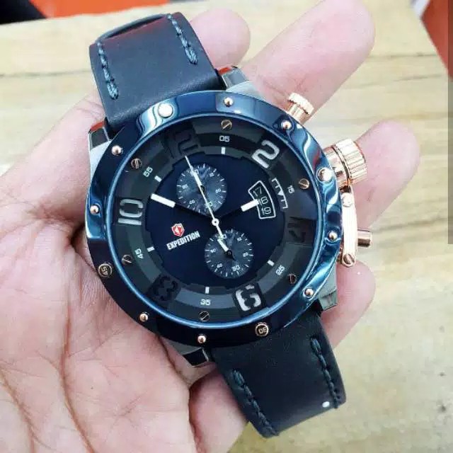 Expedition E 6381 pria tali kulit case biru