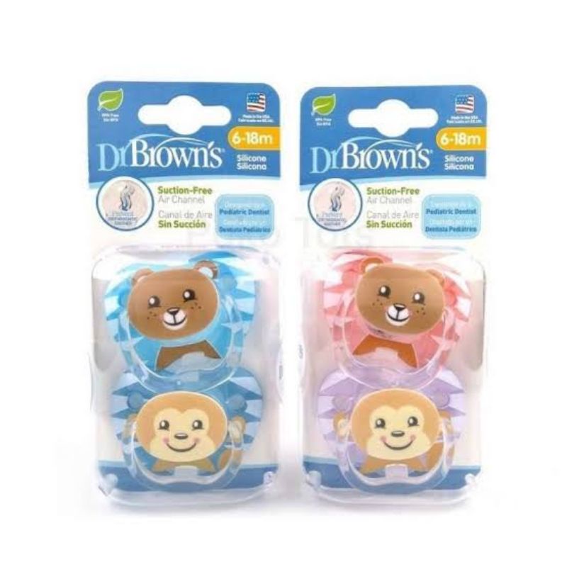 Dr Brown's Pacifier Stage 2 6-18M - Dr Brown Empeng Bayi Stage2 - Dr.Brown Empeng Dot Bayi Step 2 - Empeng Baby Tahap 2