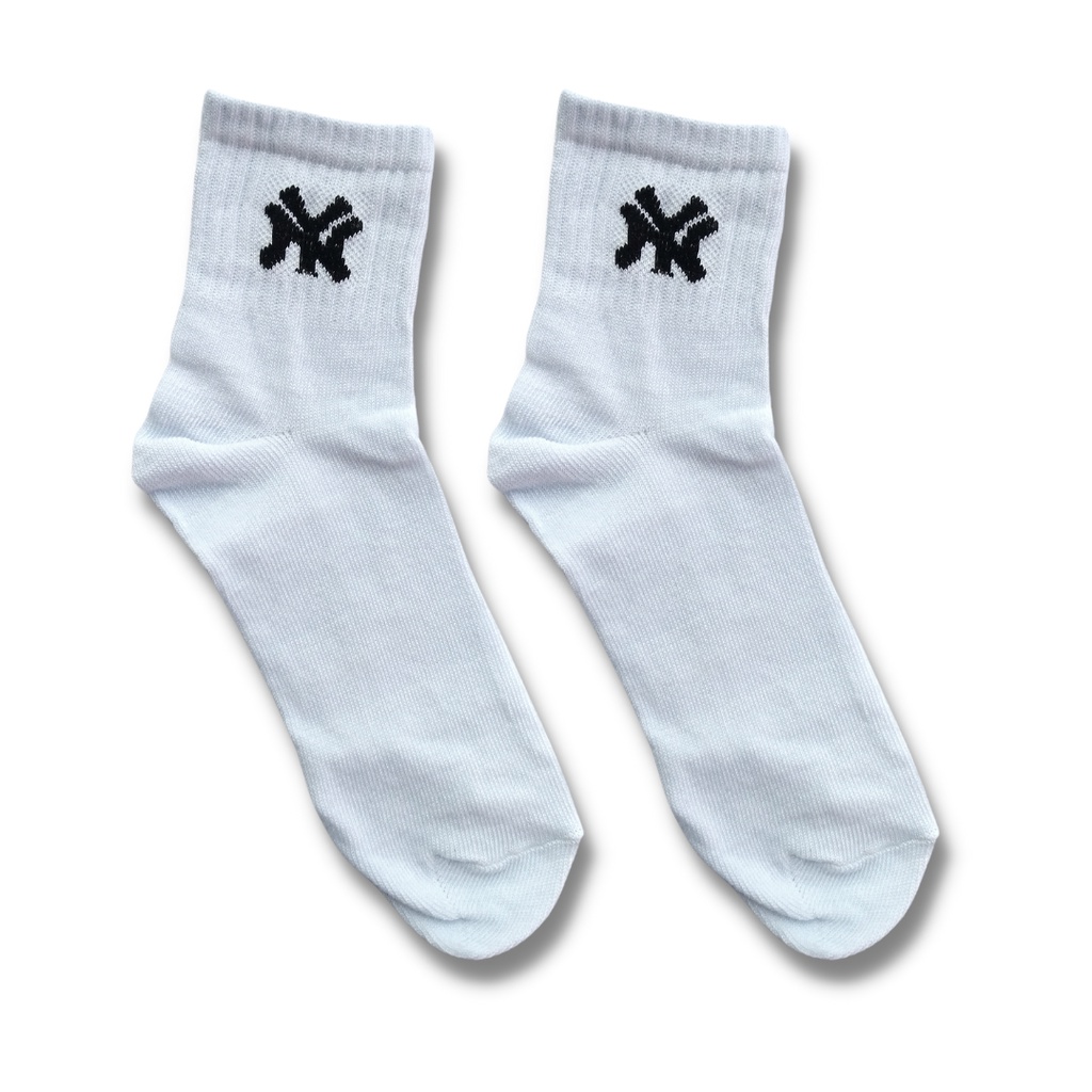 Kaos Kaki Pendek - Kaos Kaki Oldschool - Kaos Kaki Motif NY Putih MK - The Muds Official