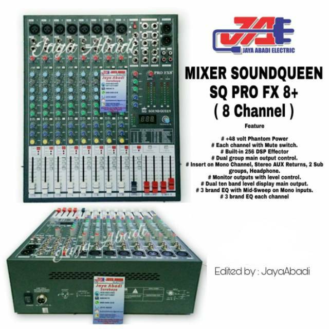 Mxer SoundQueen PRO FX 8 PLUS (8 CHANNEL) / Mixer SQ PRO FX 8+