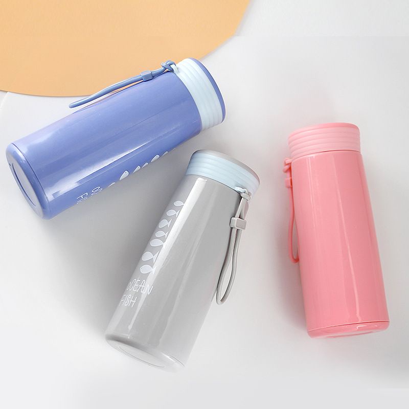 BBS BM5 Botol Minum Kaca Ocean Fish 360ml / Minnow Cup Tumbler / Botol Minum Ocean Fish Import / Tumbler Botol Minum Kaca Bening Cover Plastik Motif Ikan