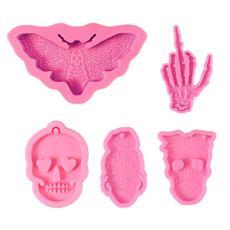 SIY  5 Pcs Keychain Epoxy Resin Mold DIY Crafts Casting Tool Jewelry Pendant Silicone Mould