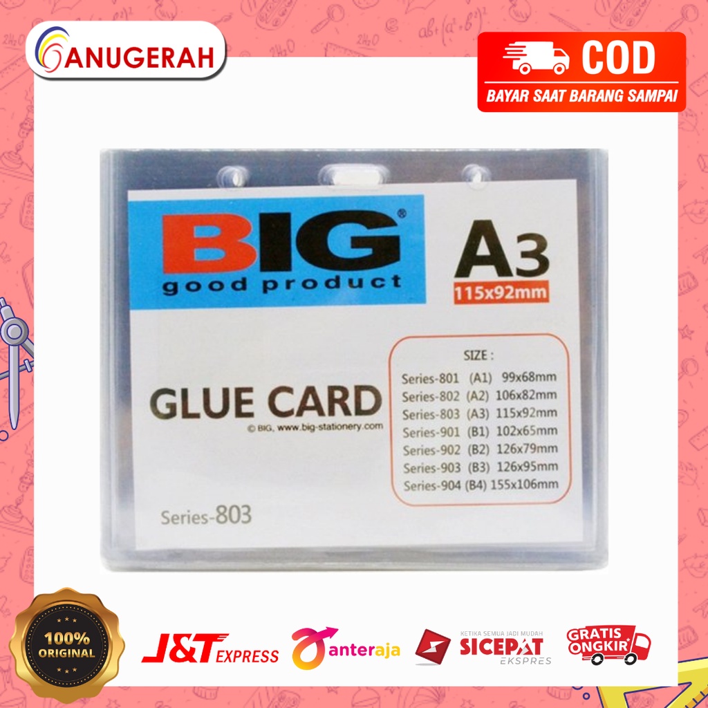 

BIG A3 803 KEPLEK NAMA / PLASTIK ID CARD BENING / TRANSPARAN (PACK)