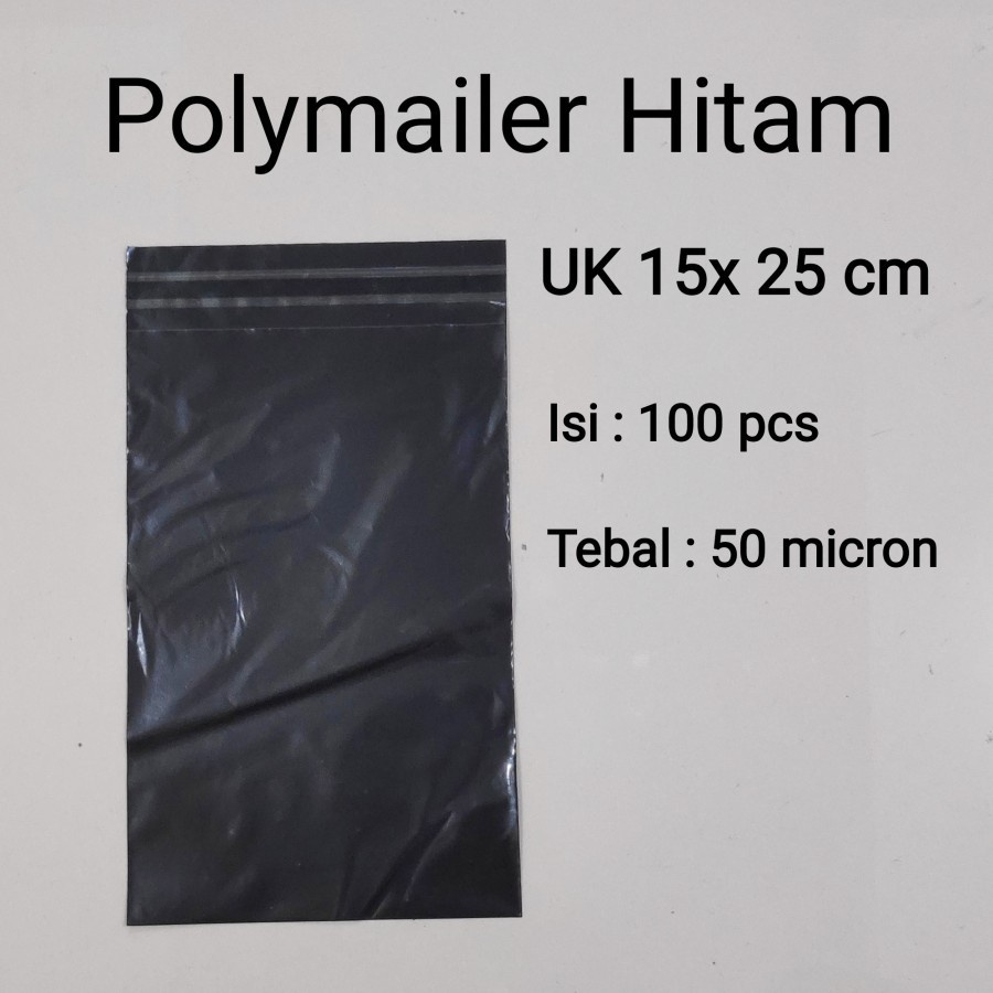 PL15 - Plastik POLYMAILER Hitam 15x25 cm Kantong Plastik Packing