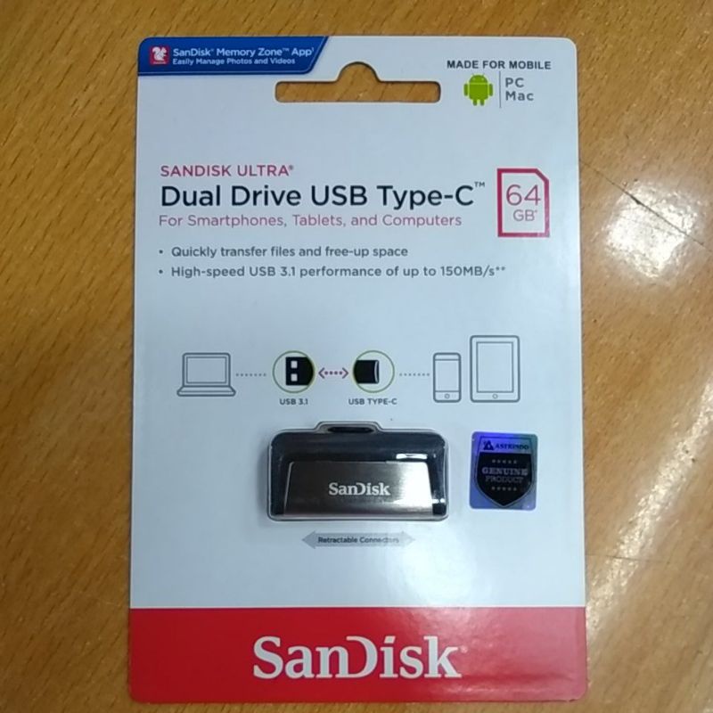 Flashdisk OTG Sandisk Type-C 64gb