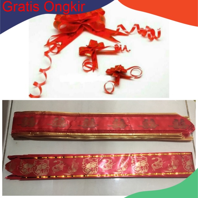 

Bekasi Pita Tarik Motif Xuang Xi / pita double happines Murah