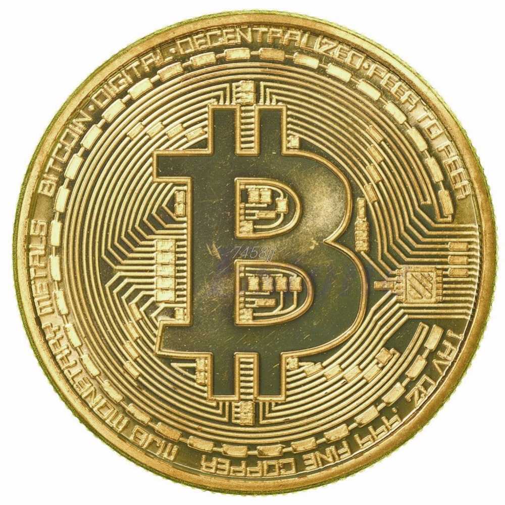 Bitcoin Plated Logam Golden Miniatur Replika Pajangan Souvenir Hadiah BTC LOA Positif Vibes