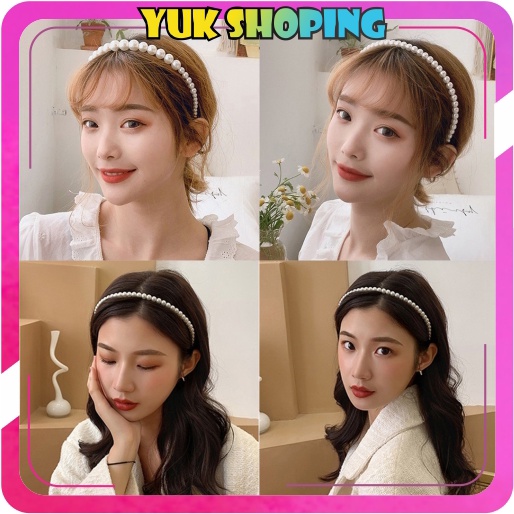 ✧YUKSHOPING✧ Bando Aksen Mutiara Gaya Korea Untuk Aksesoris Rambut Wanita Headband Wanita Bando Pearl R625