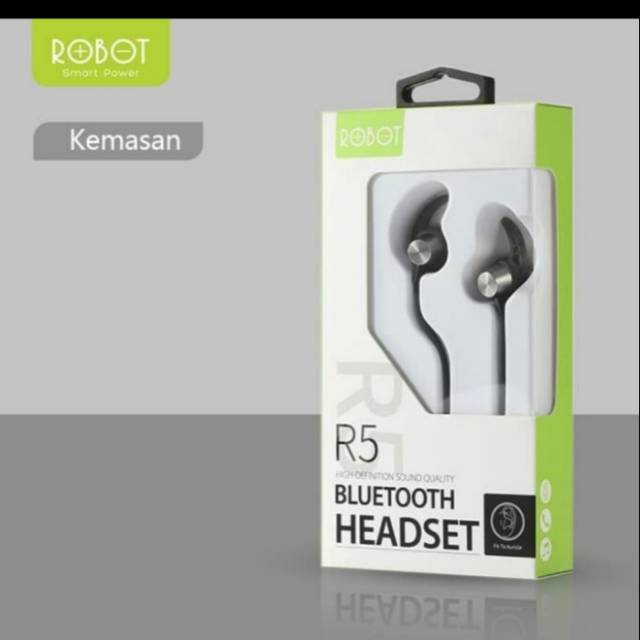 BT HEADSET ROBOT BLUTOOT R5 WARELES EARPHONE FULL BASS