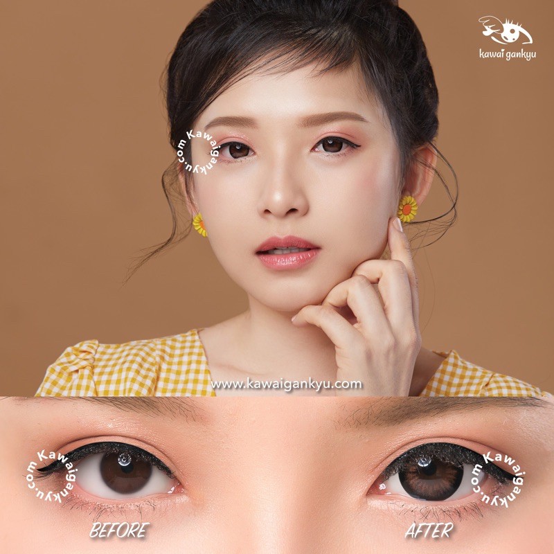 KawaiGankyu softlens - Princess almond brown (1botol)