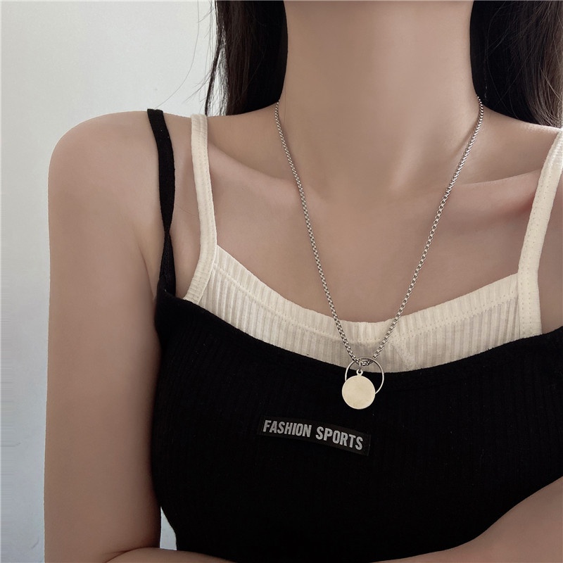 Ring new cool style hip-hop couple sweater chain with jewelry necklace 210807