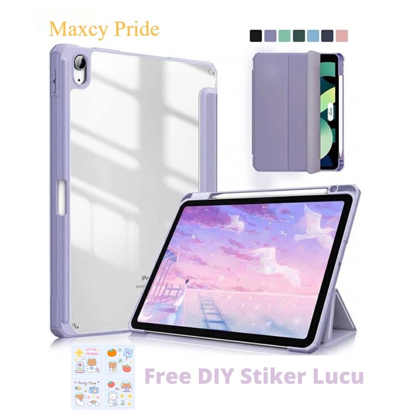 Ipad Case  Acrylic Premium Smartlock Protective Case For iPad Anti Bend Casing Ipad With Pen Holder Case Ipad 10.2&quot; Gen 7 8 9 Air 4 /5 Pro 2020 2021 Soft feel Premium Quality Pastel Color Selection