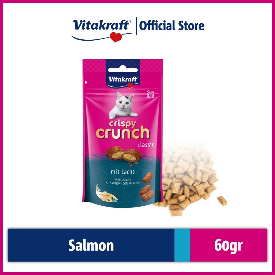 Vitakraft Crispy Crunch Salmon Cat Snack Makanan Kucing Cemilan Krispi