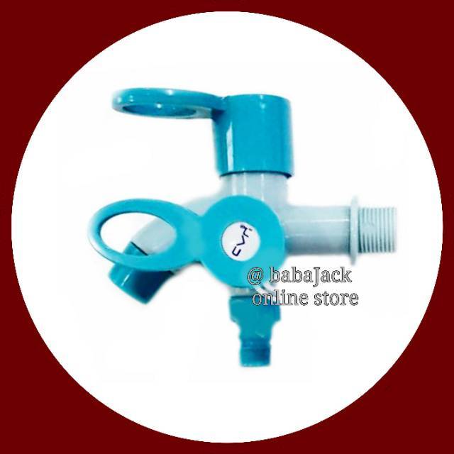 Kran cabang pvc keran dobel plastik kran shower bak mandi pvc engkol