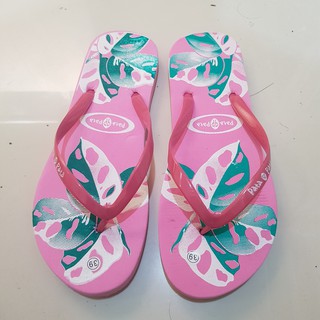  sandal  jepit  wanita motif tanaman hias janda bolong  