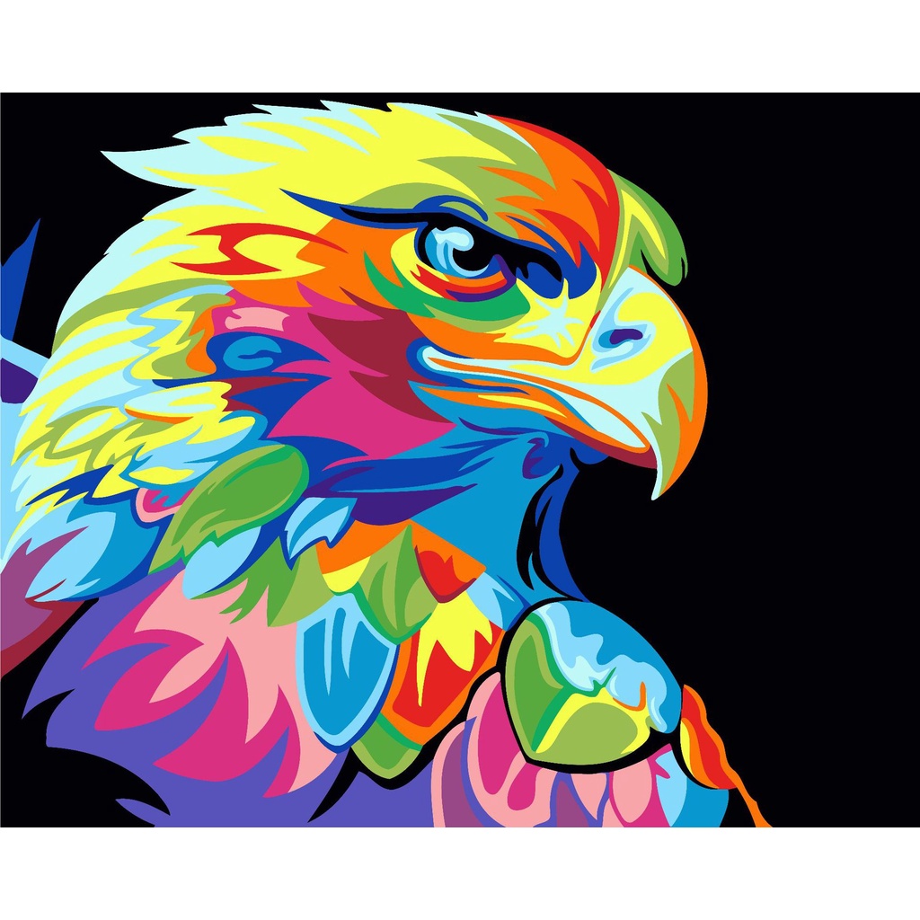 

Paket Melukis Lengkap Kanvas - Paint By Number - Bald Eagle - 50x40 CM