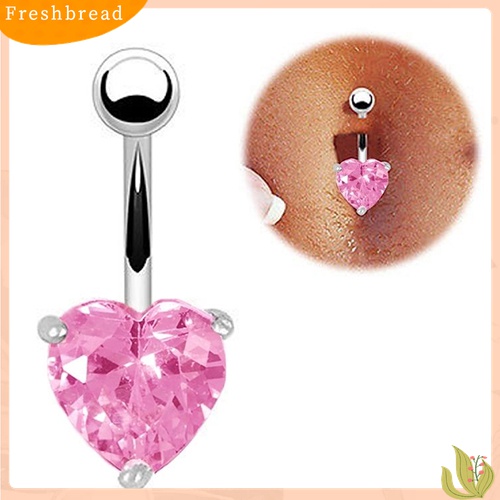 Fresh| Anting Tindik Perut / Pusar Berlian Imitasi Model Hati / Bintang Untuk Wanita