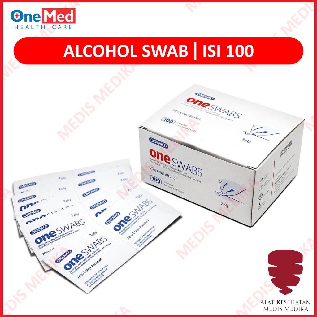 Alcohol Swab Oneswab Kapas Tisu Tissue Alkohol Pads One Swab p3k Onemed