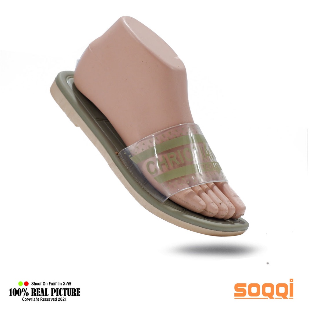 Sandal slop wanita import jelly korea original sendal selop cewek dewasa karet jely model casual slip on branded Soqqi-BL 1176 53B promo murah keren cod 37-40