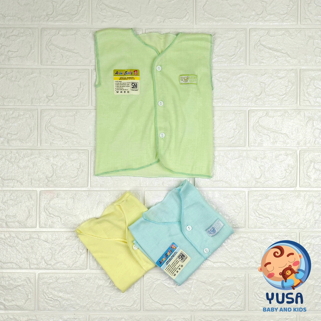 3 pcs baju bayi polos SNI newborn lengan kutung SNI yusa baby and kids-3