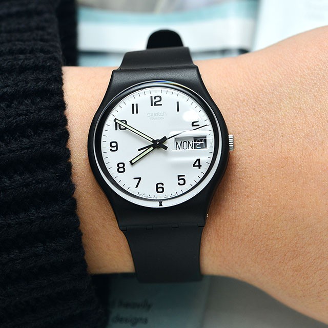 JAM TANGAN WANITA SWATCH GB743 ONCE AGAIN BLACK ORIGINAL