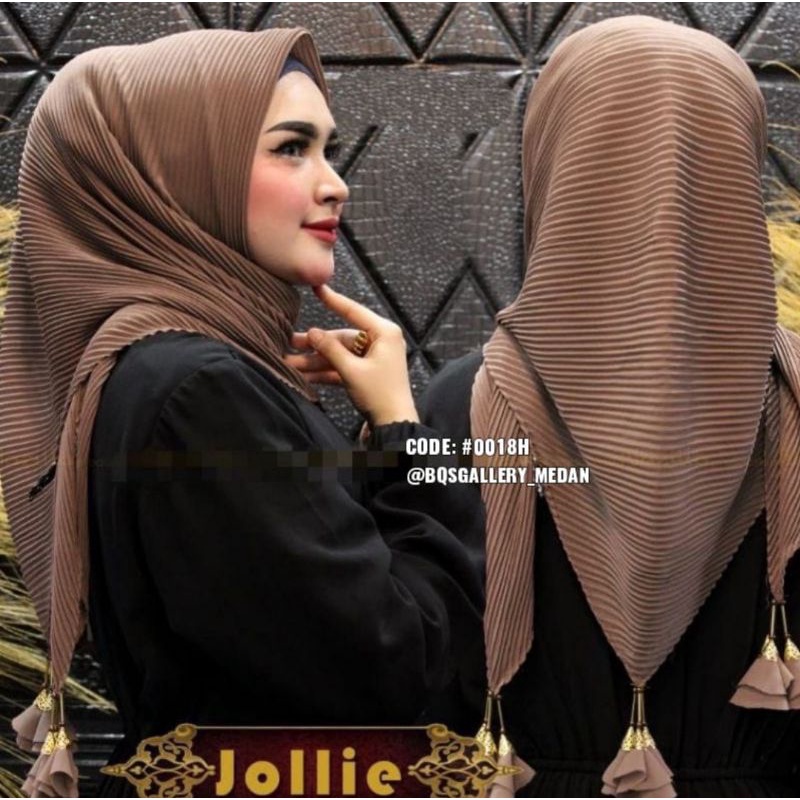 hijab segi empat plisket # 0018H
